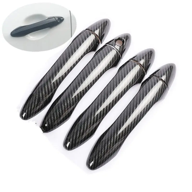 Para Kia K3/Kia Cerato 2012 2013 2014 2015 2016 2017 cubierta de manija de puerta de coche cromada de fibra de carbono pegatina embellecedora accesorios de estilo