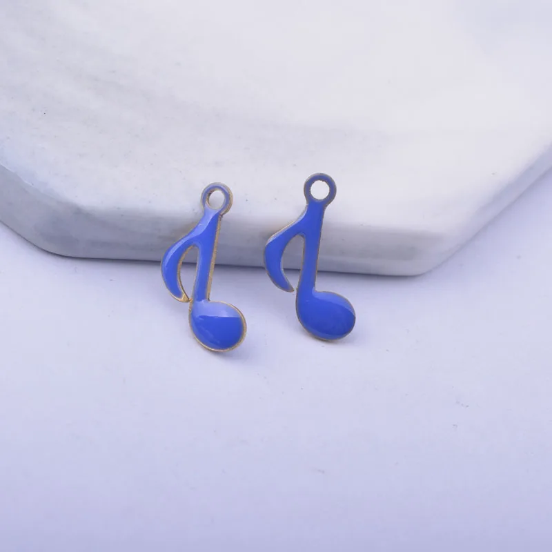 30 Stück 15*9mm Kupfer Beidseitig Emaillierte Schlagnoten-Anhänger Musiknoten-Anhänger DIY Schmuckherstellung – Detail 8