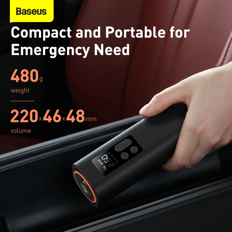 Baseus Mini Car Air Compressor 12V 150PSI Portable Car Tire Inflator Smart Digital Inflatable Pump For Car Bicycle Boat Air Pump