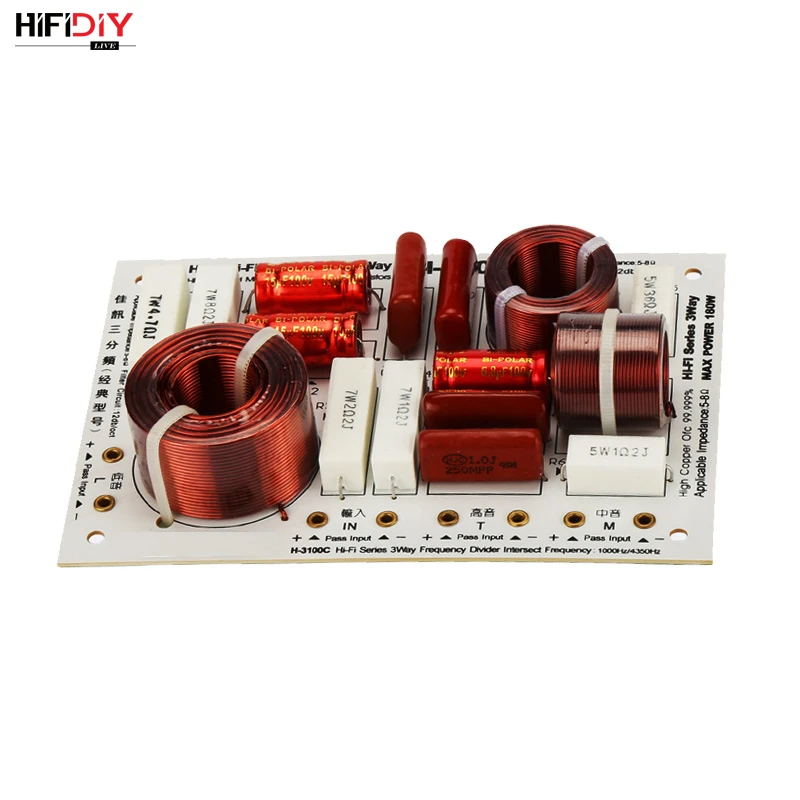 HIFIDIY LIVE H-3100C 3 Way 3 speaker Unit (tweeter + mid +bass )HiFi Speakers audio  Frequency Divider Crossover Filters