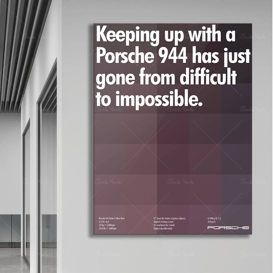 Turbo S Silver Rose, Car poster print, Vintage Car