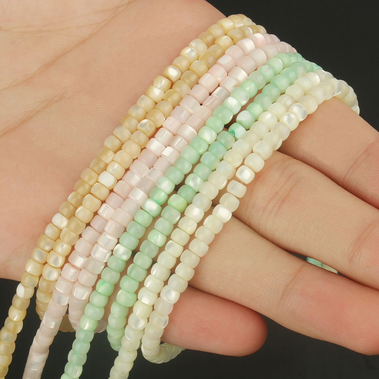 3x4mm Natural Shell Beads Multi Color Abacus Shape Dyed Mother of Pearl Loose Spacer Beads DIY Jewelry Making Necklace Bracelet