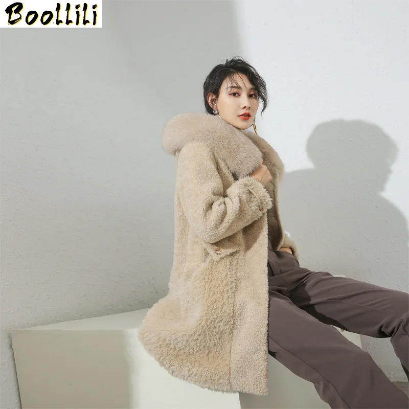 

Shearing Boollili Sheep Real Fur Coat 100% Wool Jacket Women Clothes 2023 Autumn Winter Coat Women Korean Fashion Fur Tops