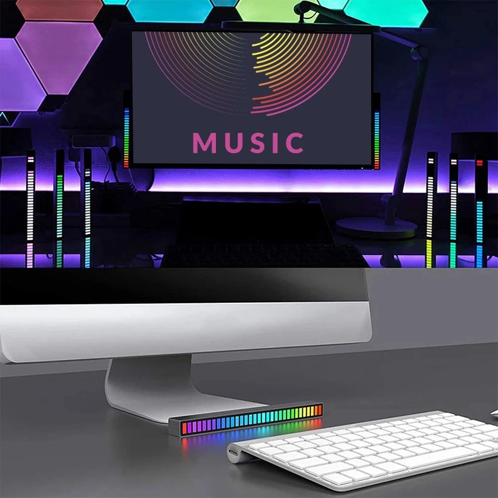 Lâmpada de Ritmo, App Control de Som, Luz Noturna LED, RGB Colorida, Quarto, Sala de Estar, Música, TV, Nightlights, Novo