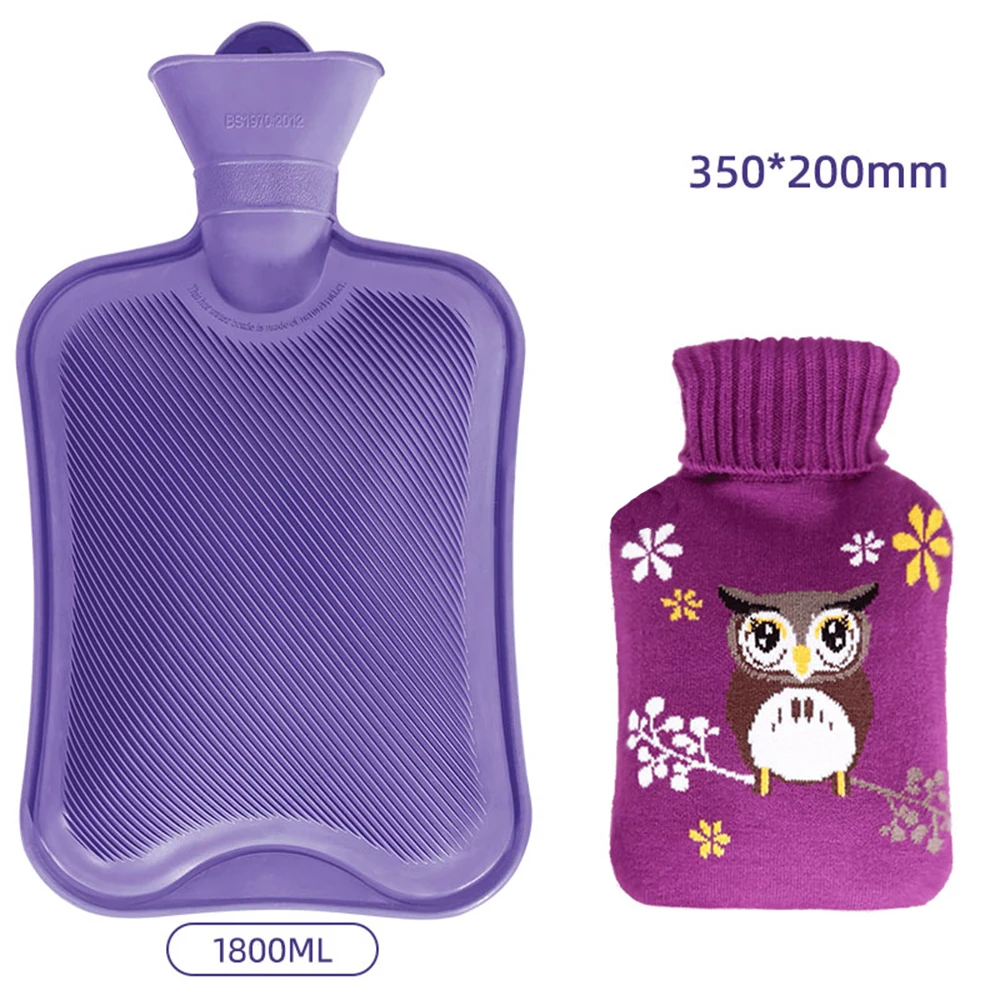 Safe Environmental Rubber Hot Water Bottle With Detachable Knitted Soft Cover Hot Therapies Winter Heat Reusable Hand Warmer