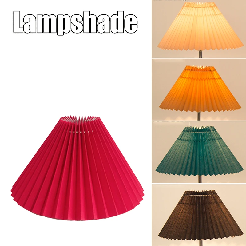 Pleated Lampshade E27 Light Cover Japanese Style Fabric Table Lamp Ceiling Decor AA