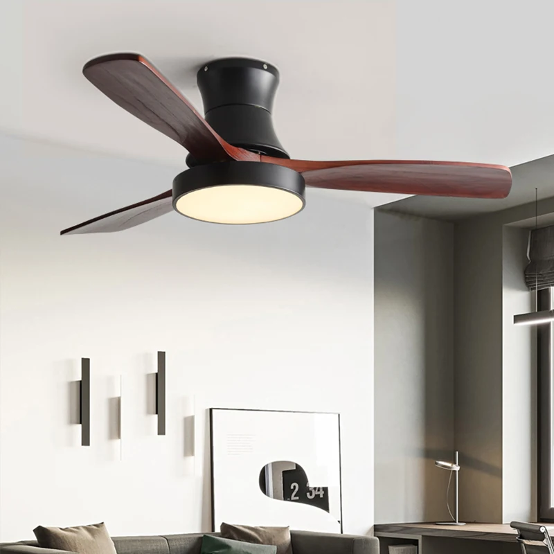 Hiện Đại Thông Minh Led Trần Có Đèn Điều Khiển Từ Xa Cho Ăn Phòng Khách Phòng Ngủ Gỗ Chắc Chắn Bắc Âu Quạt Đèn