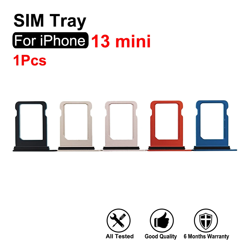 For iPhone 13 mini 13mini Single SIM Card Tray Slot With Waterproof Rubber Ring Replacement Parts