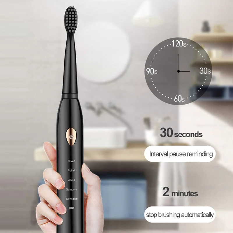 Sonic Toothbrush Adults Electric Toothbrush Rechargeable 4 8 Tooth Brush Heads Oral Nozzle For Toothbrush Dental Sound