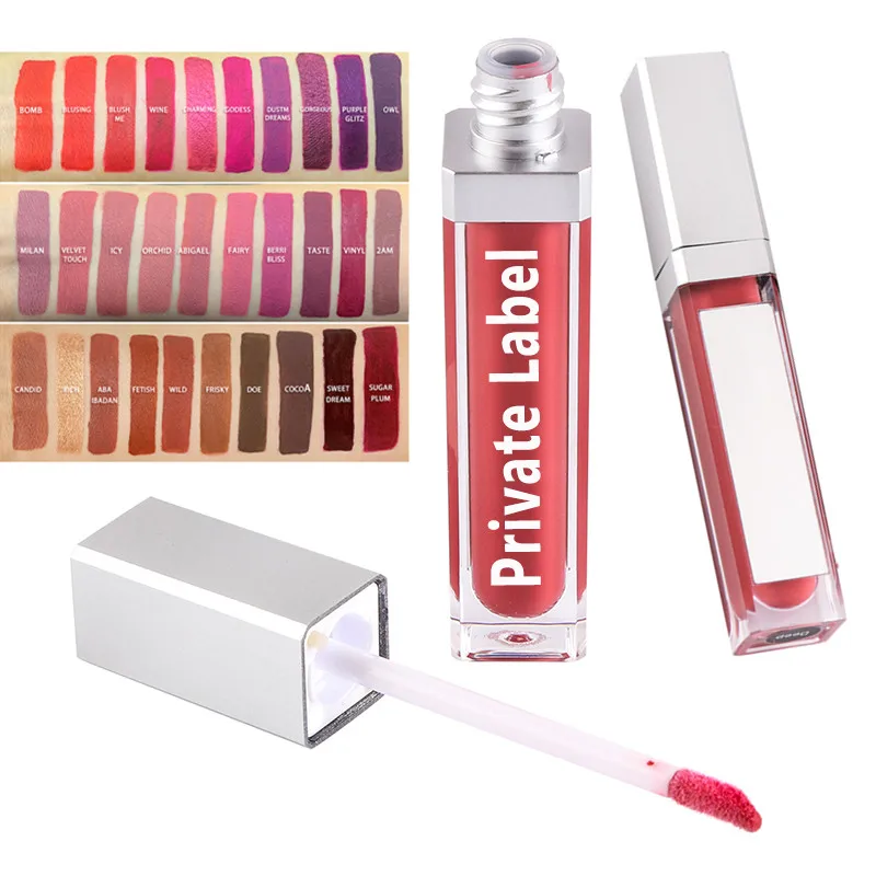 Liquid Lipstick Wholesale Bulk Lipgloss Shinny Lip Gloss Tubes With Led Light and Mirror Cosmetics Private Label Vendors