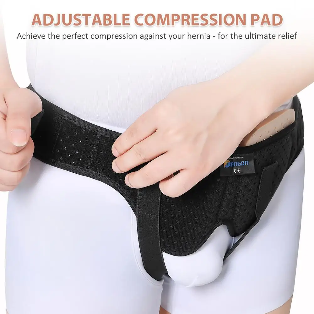 Hernia Belt Truss for Inguinal or Sports Hernia Support Brace Pain Relief Recovery Strap with 2 Removable Compression Pads image 5