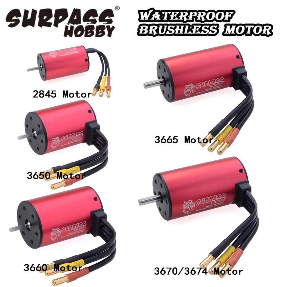 Surpass Hobby KK 2845 3650 3660 3665 3670 3674 Waterproof Brushless Motor for 1/8 1/10 2S 3S  RC Car Drift Racing Off-Road Truck