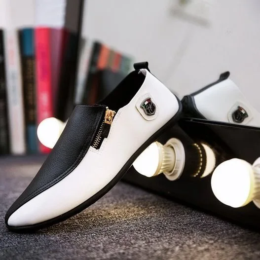 Hot Sale Men Casual Leather Shoes Luxury Brand Mens Loafers Black Moccasins Boys Formal Shoes 2020 Autumn New Designer Footwear