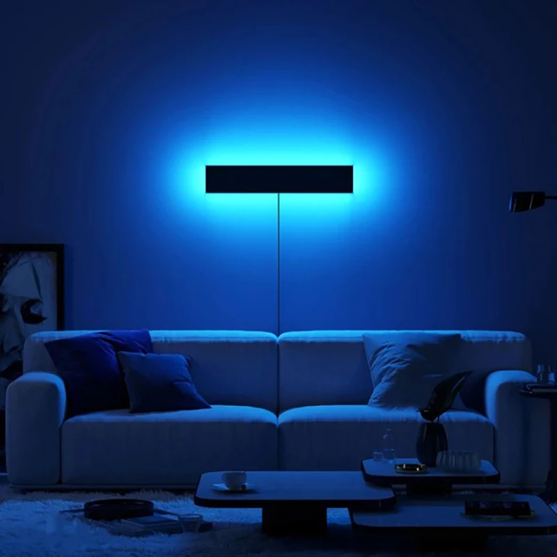 Nordic Remote Control RGB Wall Lamp Bedroom Bedside Home Decoration Wall Light Colorful Restaurant Living Room Indoor Lighting