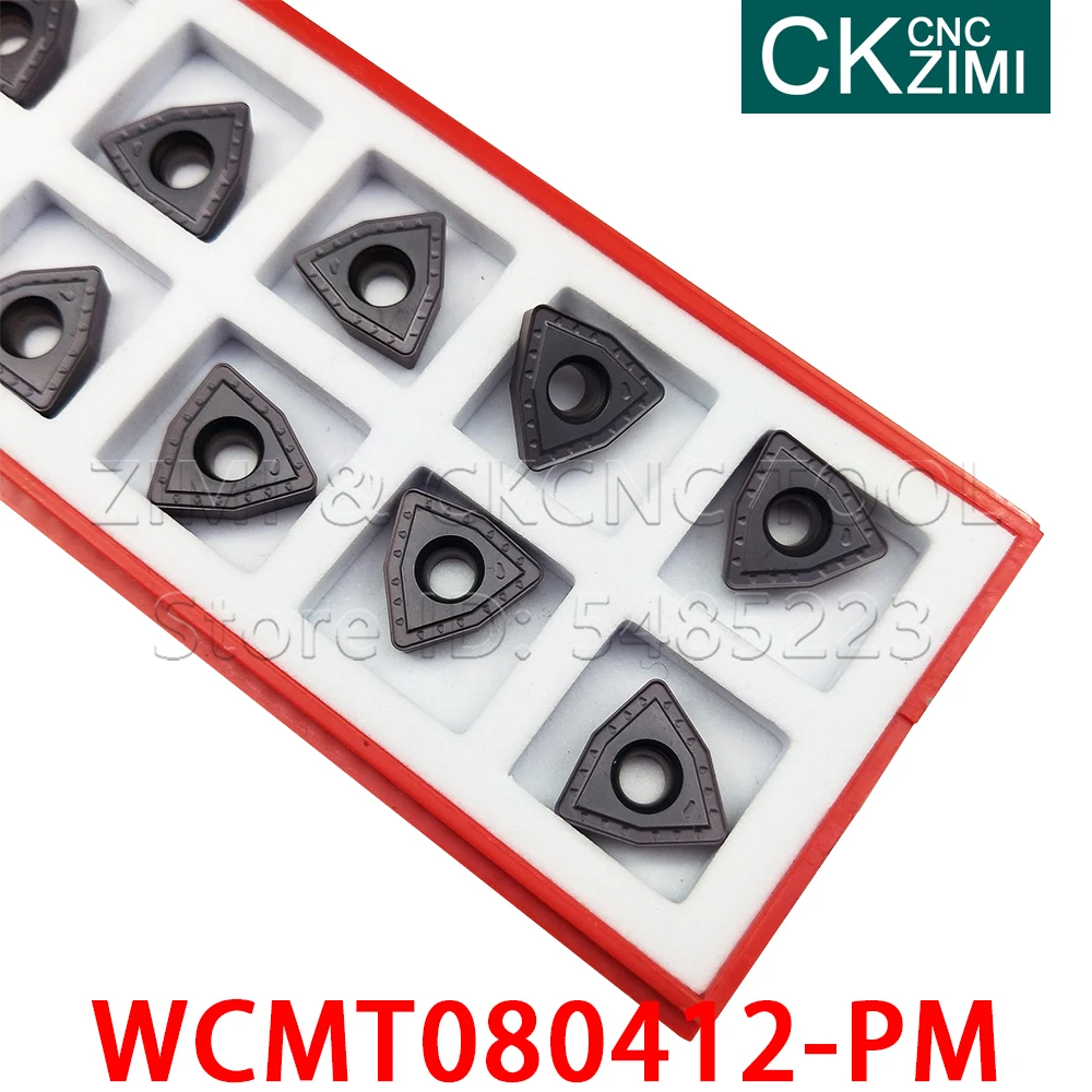 WCMT080412-PM القاطع التنغستن كربيد تحول CNC أداة U الحفر كربيد إدراج WCMT 080412 PM للصلب الفولاذ المقاوم للصدأ الحديد الزهر