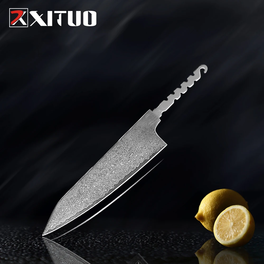 XITUO Messer, leere Klinge, DIY-Küchenmesser, 67 Schichten, Damaststahl, VG-10, Rasiermesser, scharfe Werkzeuge, hohe Härte, für Fleisch, Fisch, 1–9 Stück