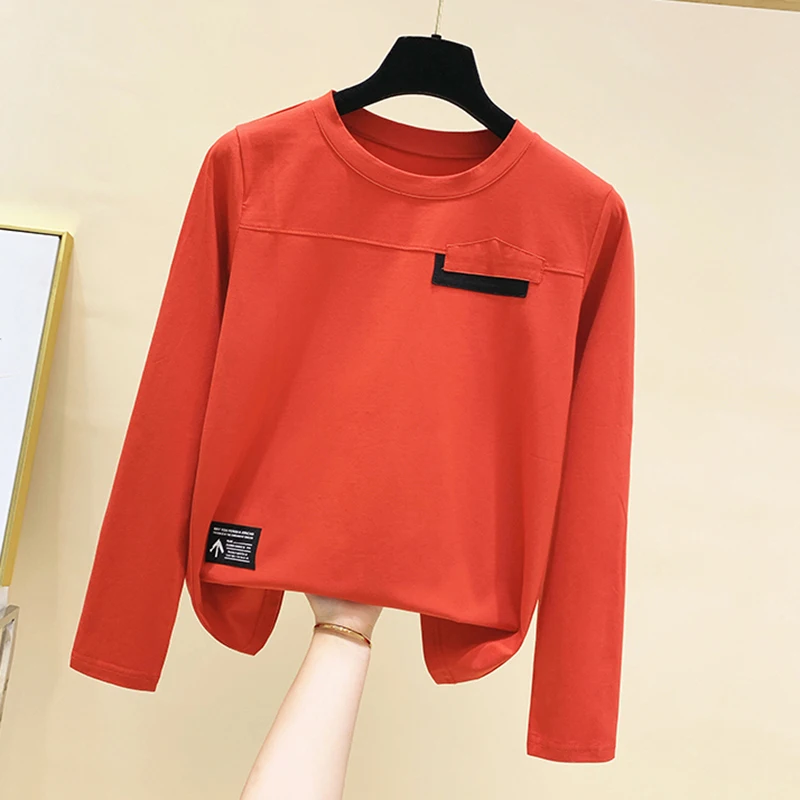 Shintimes Spring And Autumn T-Shirt Women 2022 Appliques Tops Women T Shirt Cotton Korean Fashion Woman Clothes Tee Shirt Femme