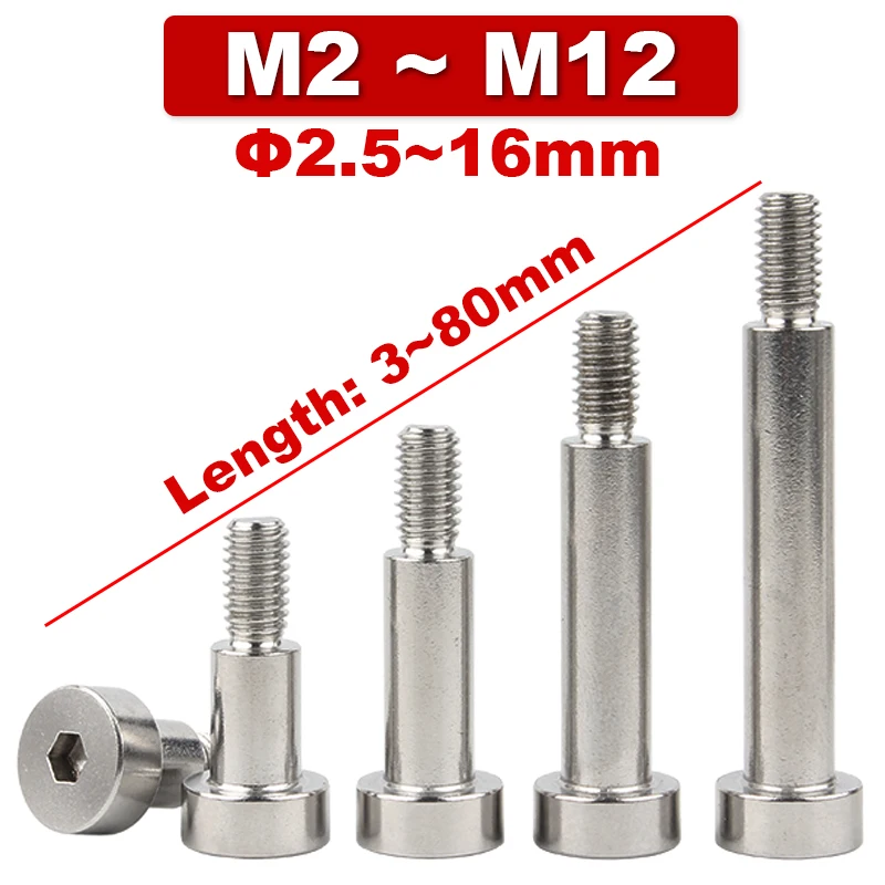 M2 M2.5 M3 M4 M5 ~ M16 Baut Bahu Poros Berposisi Hex Dalam 304 Baut Stainless Steel Hexagon Plug Limit Sekrup Cup Baut Bantalan Kepala