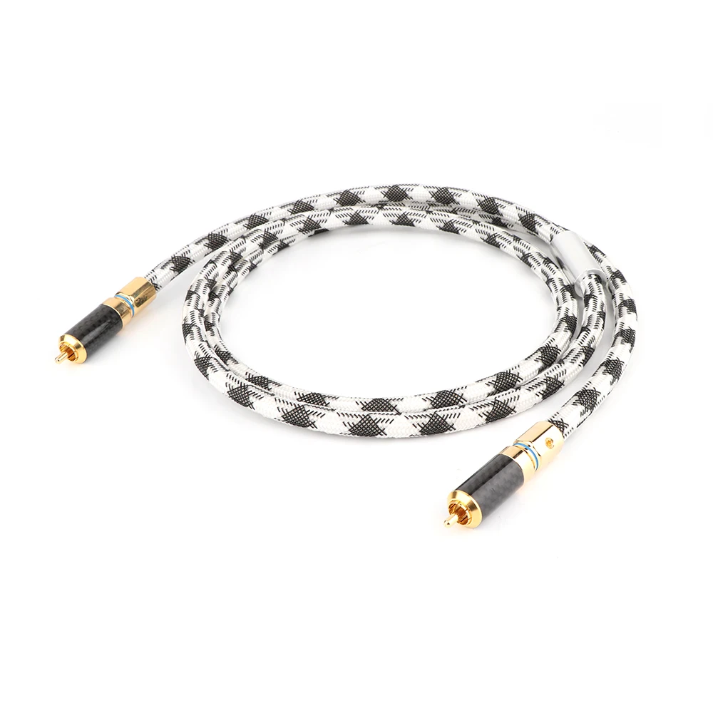 

Silver Plated Digital Coaxial Audio Cable HIFI Audio Digital RCA Cable with Gold Plated RCA Connectors