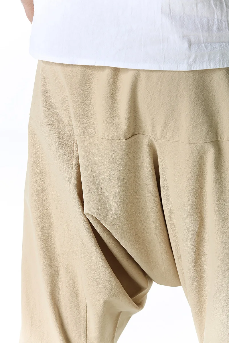 Cotton Line Joggers Men Baggy Hippie Boho Gypsy Aladdin Cargo Pants Yoga Harem Pants 20210413-4