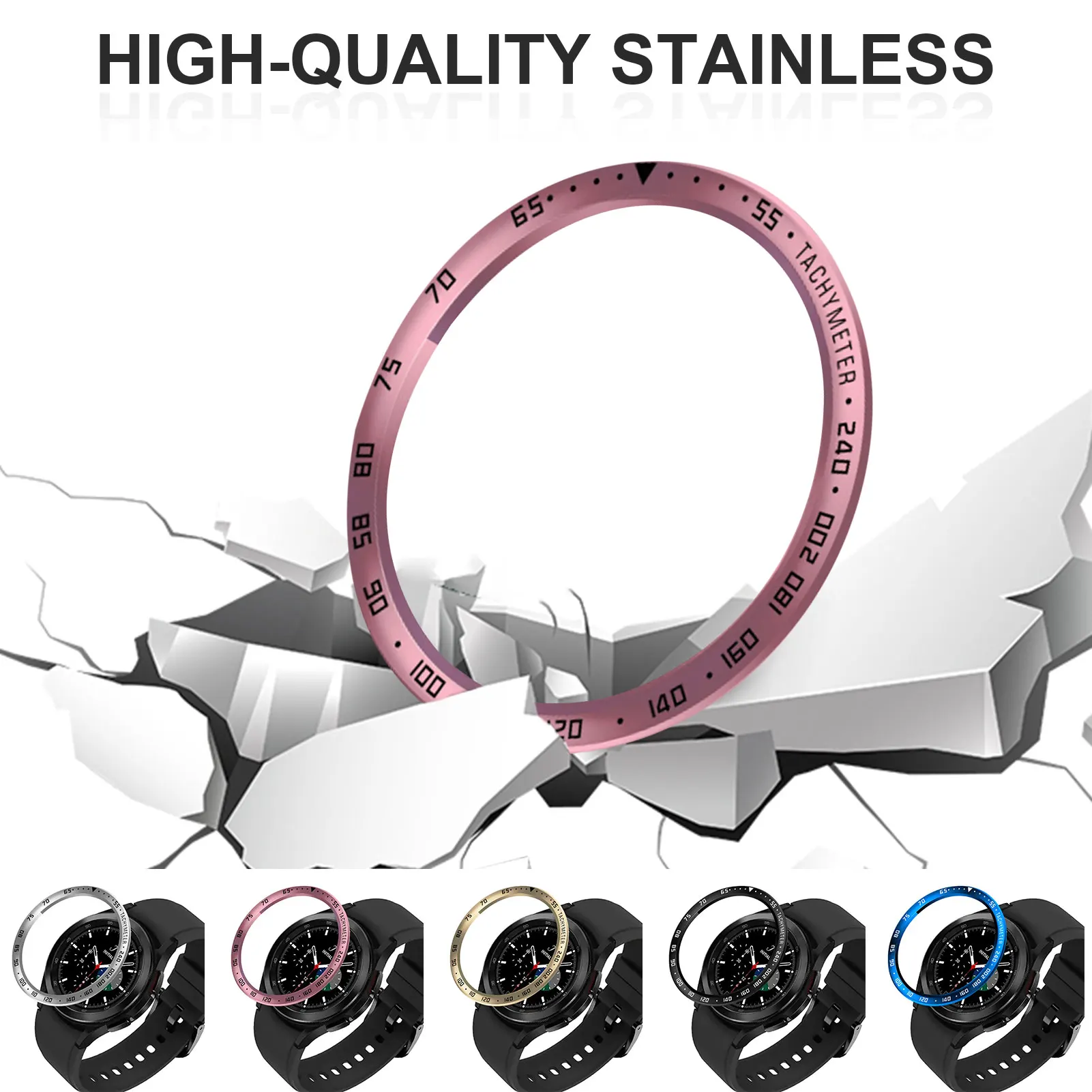 Ultra-thin Metal Bezel Ring For Samsung Galaxy Watch 4 Classic 42mm Cover Sport Adhesive Case Bumper Ring SmartWatch Accessories