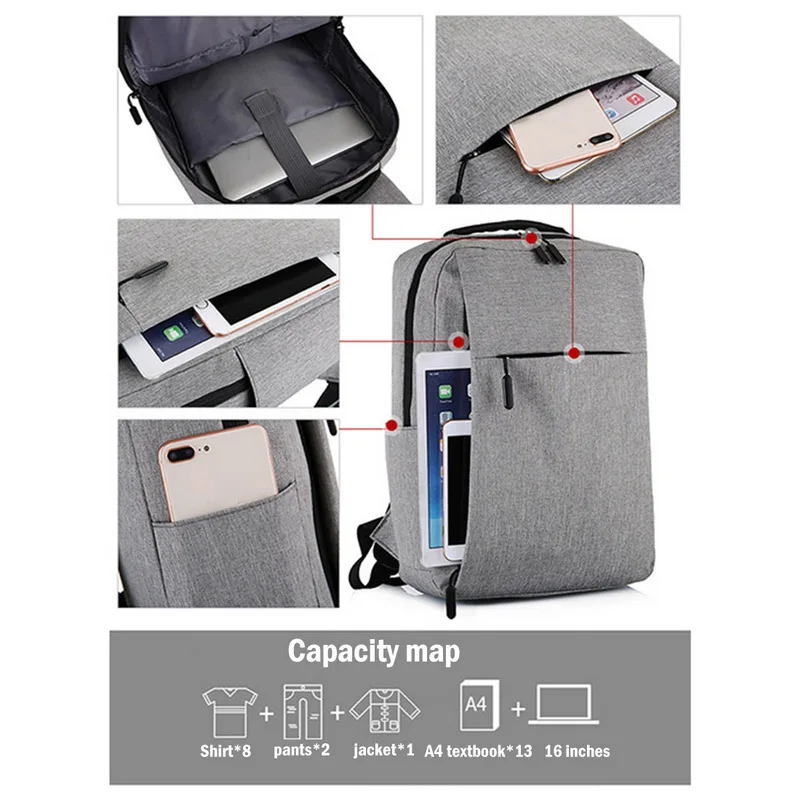 Mochila antirrobo con Usb para hombre, morral escolar para ordenador portátil de 15,6 pulgadas, mochila de viaje para ocio, nueva moda