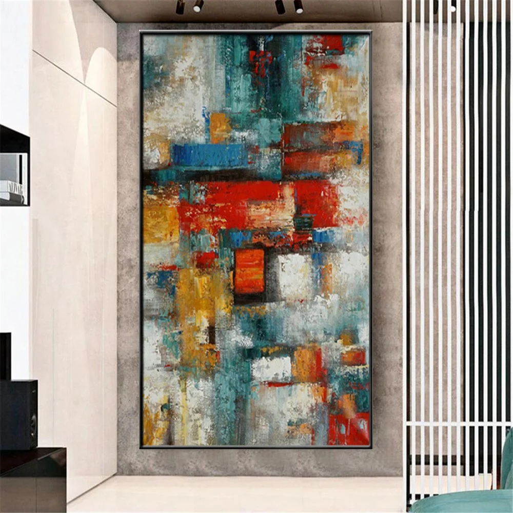 Top Hand-Painted Colour Oil Painting Abstract Picture Retro Vintige Canvas Poster Modern Home Decor Drawing Living Room Wall Art