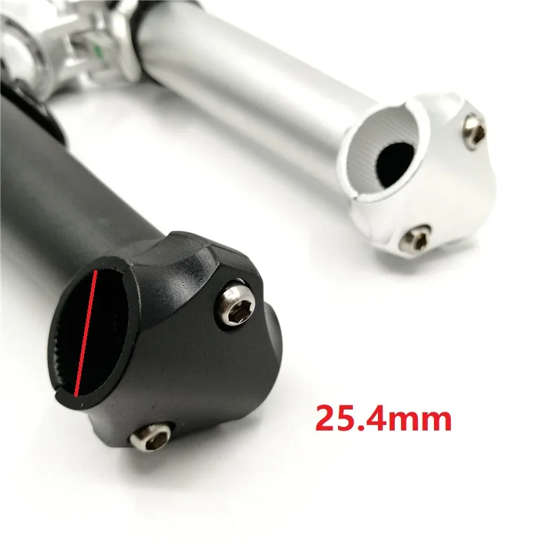 412 Folding Bike Stem 25.4mm-Handlebar 28.6mm-Fork 21.5cm Double Nut Fixing Inward Folding Stem Tube Black/Silver