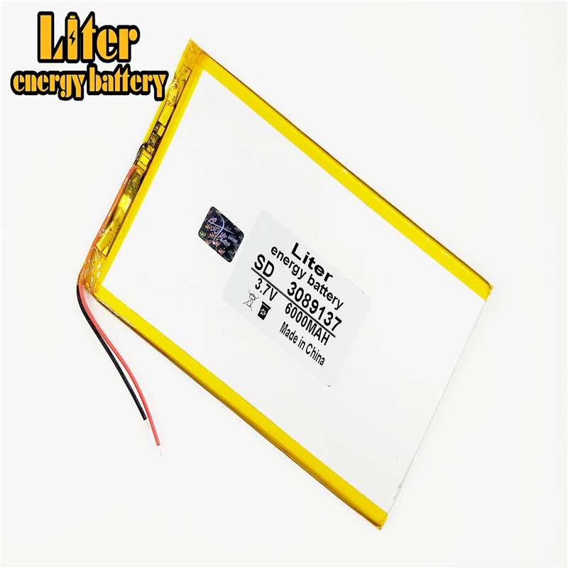 lithium polymer battery 3.7V 3089137 tablet battery 6000 mah each universal rechargeable for tablet pc 8 inch 9 inch 10inch