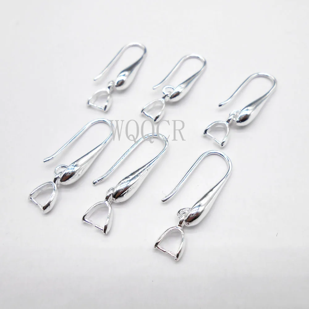 

925 Sterling Silver Jewelry Accessories DIY Smooth Surface Hook Earrings Components for Women Jewelry Making Supplies 50 PCS