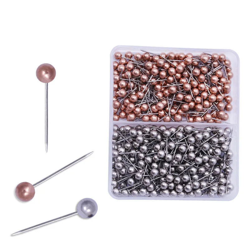 100PCS Map Tacks Push Pins 4MM 6MM Plastic Head with Steel Point Cork Board Safety Colored Thumbtack Office School Supply