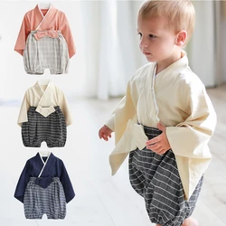 New Arrival Children Japanese Kimono Baby Girls Boys Pajamas Infant Cute Rompers Yukata Kids Samurai Dress Child Hanbok Pyjamas