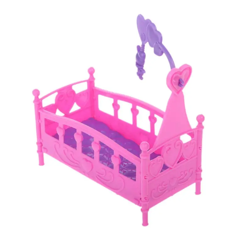 Rocking Cradle Bed Doll House Toy Furniture For Kelly Barbie Doll Accessories Girls Toy Gift Baby Shower Gift Girls Toy