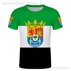 Extremaduraシャツ無料カスタム名番号メリダtシャツ印刷フラグワードplasencia caceres badajoz espanaスペイン服