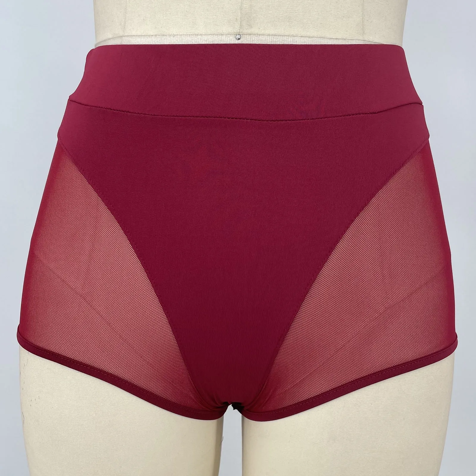 Short de Fitness Sexy Taille Haute pour Femme, Vêtement d'Entraînement, de brev, en Maille Transparente, Patchwork