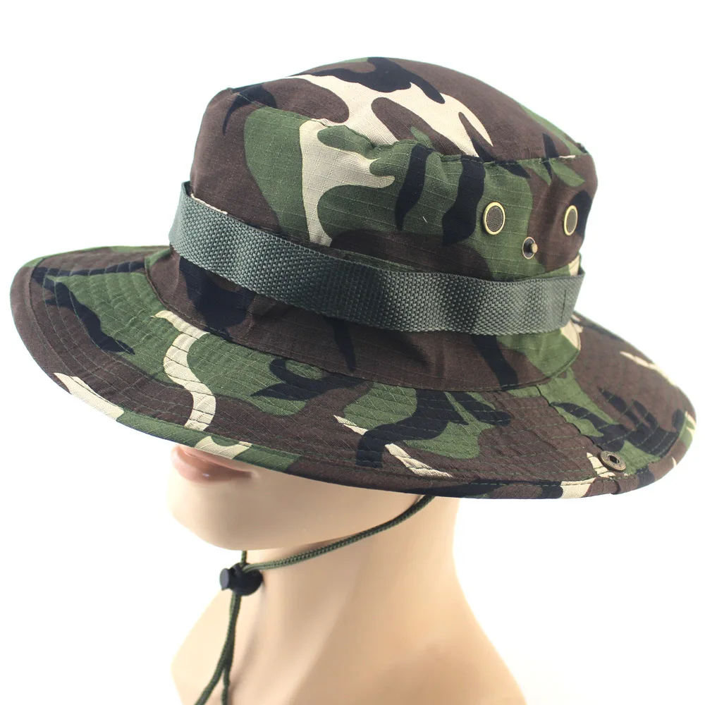 Cross-border Amazon hot outdoor fisherman hat leisure jungle round hat mountaineering fishing Camo Benny hat