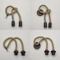 Vintage Hemp Rope Pendant Lights Attic Personality Industrial Indoor Lightings For Loft Living Room Dinning Room Lights Lamp