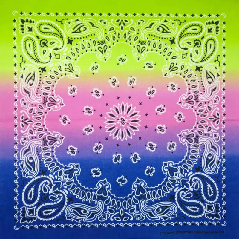 New Hip Hop Cotton Multicolor Tie Dye Paisley Bandanas Scarf Neckerchief Headwear Headscarf Wristband Bandana Mens Womens