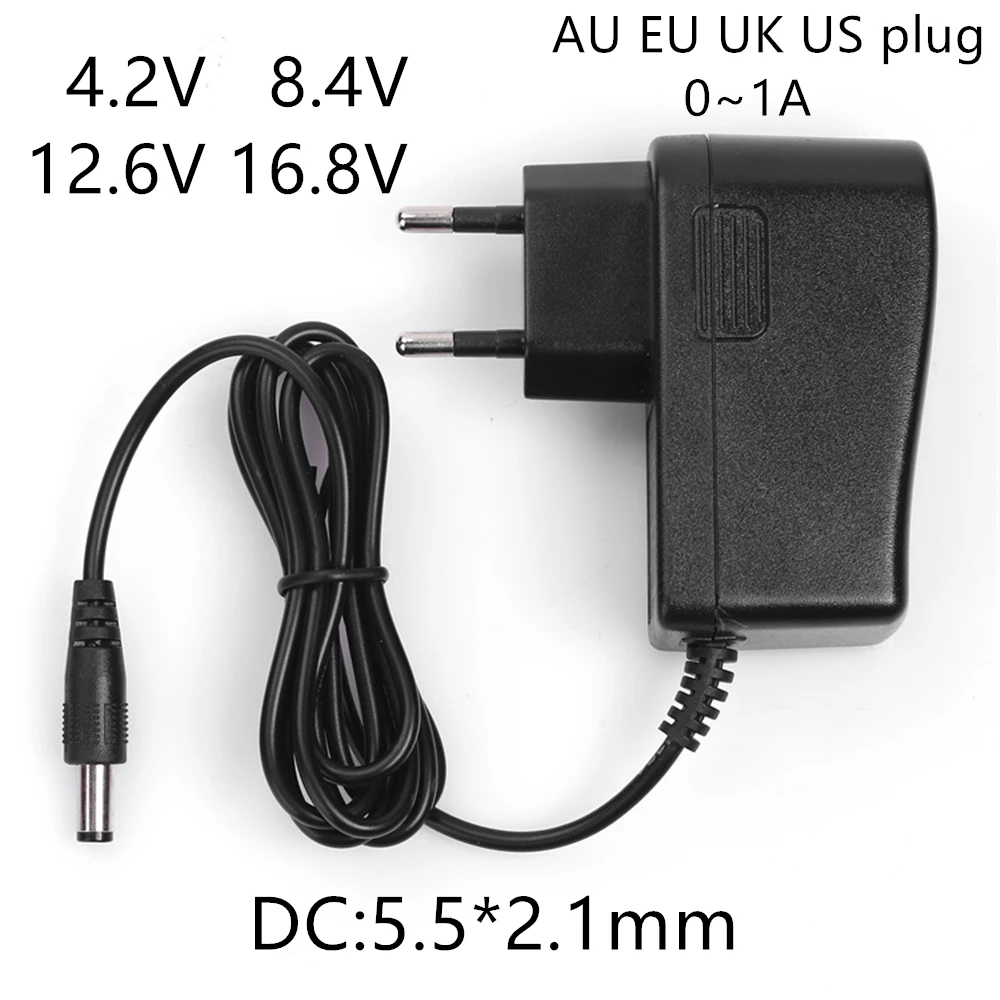 AC-DC 4.2V 8.4V 12.6V 16.8V 1A 2A charger Power supply Adapter 4.2 V 8.4 V 12.6 V 16.8 V 1000MA for 18650 lithium battery