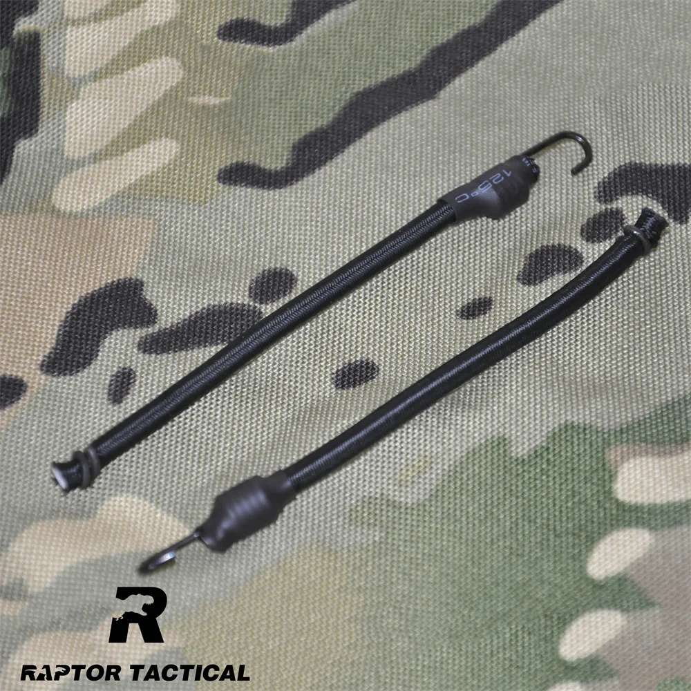 Raptor Two Pieces Black Bungee Cords With Hook For NVG Helmet Rails System MARSOC DEVGRU OPS FAST Mich ACH PASGT Gentex Helmets