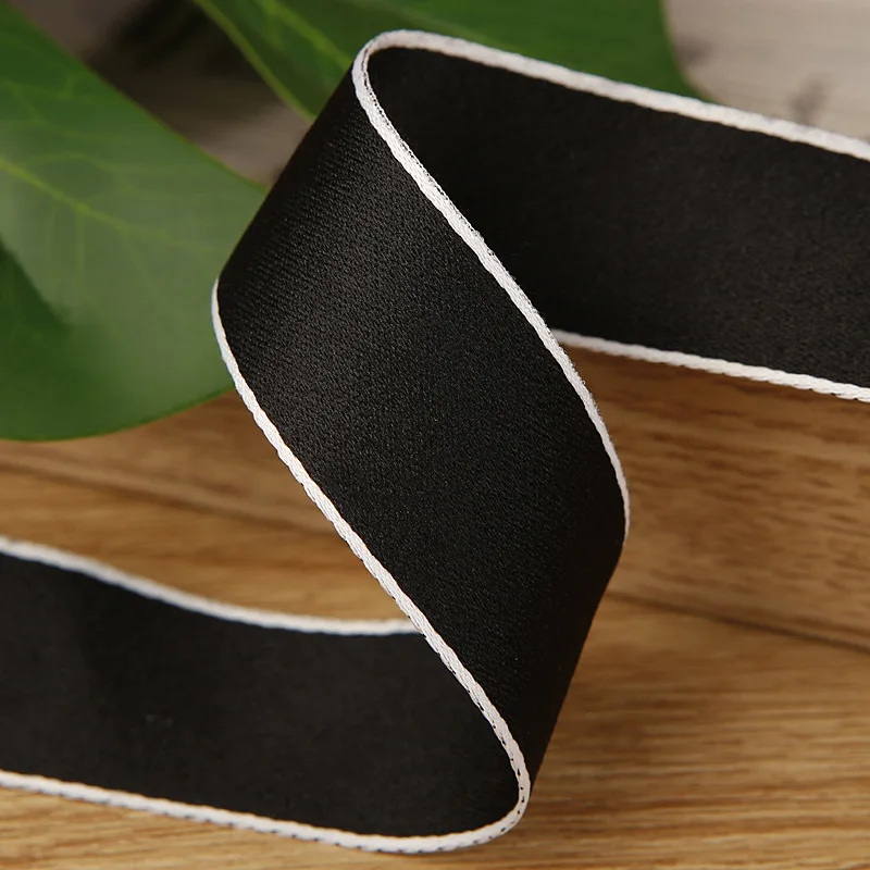 25MM Classic Cotton Polyester Ribbons Black White For Hat Hair Accessories Material Garments Cloth Sewing Thick Grosgrain Tape