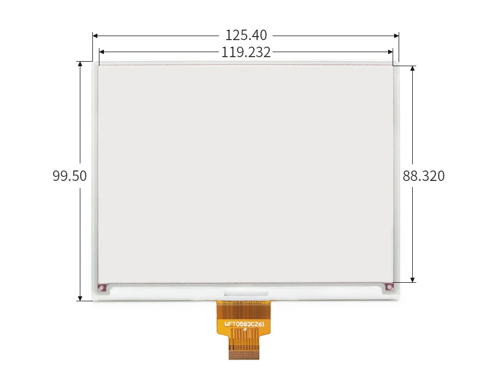 Waveshare 5.83Inch E-Tinta Baku Tampilan Merah/Hitam/Putih Warna E-Kertas SPI kompatibel Raspberry Pi/Arduino/STM32 600x448