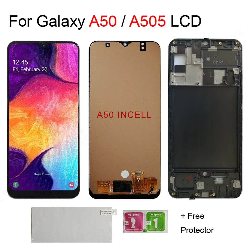 

TFT-дисплей для Samsung Galaxy A50 2019 A505F/DS A505F A505A, ЖК-дисплей, сенсорный экран, дигитайзер в сборе для Samsung A30, ЖК-дисплей