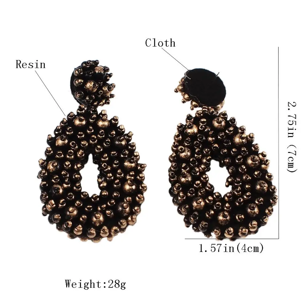 MANILAI Handmade Beads Drop Earrings For Women Boho Beaded Dangle Statement Earrings Jewelry Wholesale New