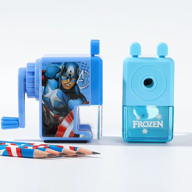 Disney Princess Elsa ดินสอ Sharpener การ์ตูน Marvel Iron Man รายการเครื่องเขียน Mickey Minnie ปากกามีด Art Sharpener ของขวัญ