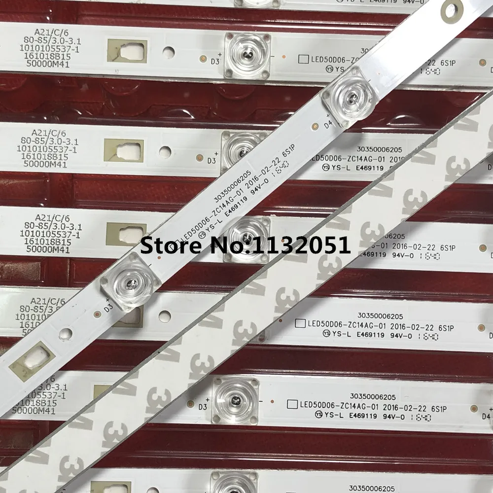 Tira de luces LED de retroiluminación, accesorio para LE50K5500TF Pioner PLE5006 piezas LT-50EM76 P50FN117J LT-50C550 LED50D6-ZC14-01 LED50D06-ZC14AG-01, 12 V500HJ1-PE8