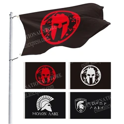 Greek Spartan Molon Labe Red Black Race Flag For Decoration 90 x 150cm 3 x 5ft Custom Banner Metal Holes Grommets