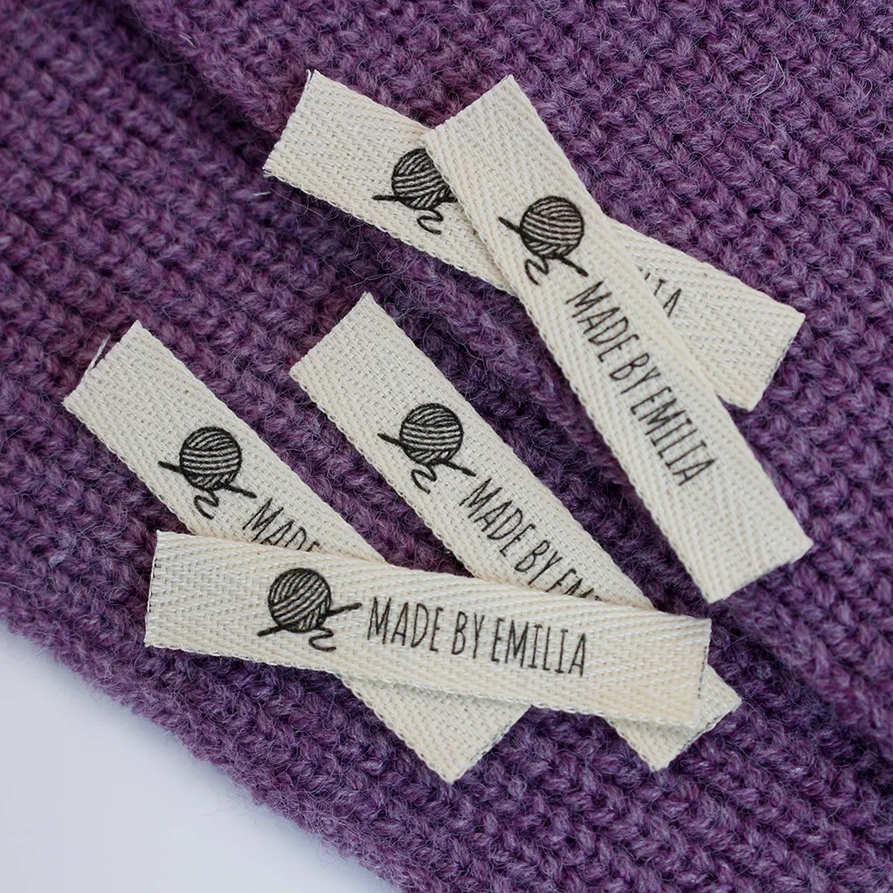 12*60mm twill labels, custom sewing labels, clothing labels, folding handmade knitting, personalized labels, product (2075)