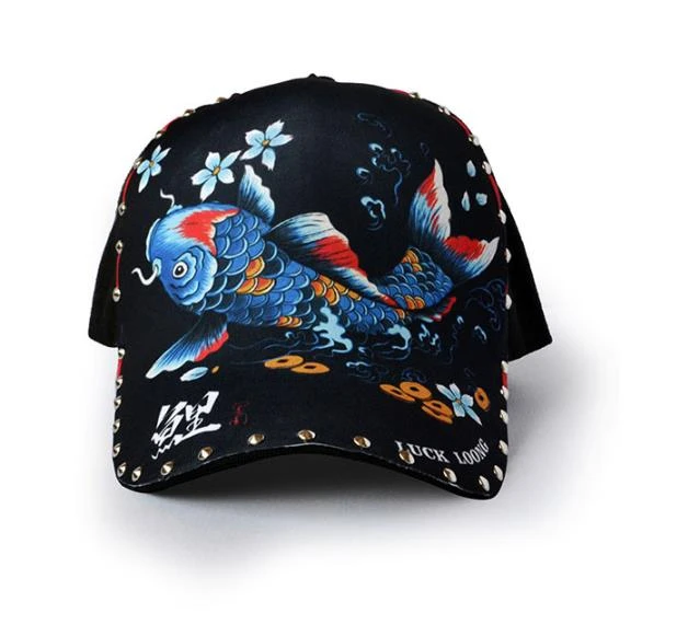 Illustration Art Baseball Cap Rivet Personality Hip-hop Hat Snapback Unisex Baseball Cap For Woman & Man Snapback Cap Sport Hat