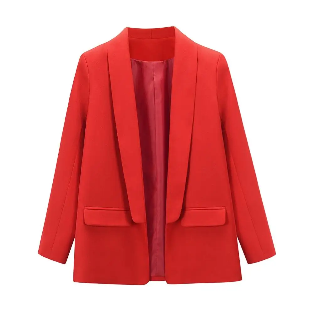 

Formal Women Blazer Suits Office Lady Autumn Lapel Solid Color Slim Fits Coat Long Sleeve Women Jacket Blazer